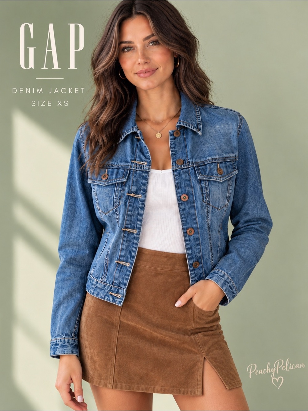 GAP Denim Jacket Women’s XS 100% Cotton Medium Wash Classic Jean Trucker Blue